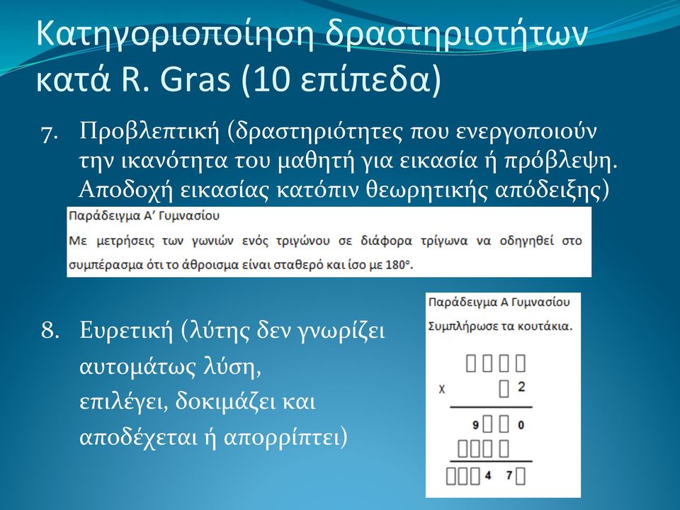 εικασία ή πρόβλεψη. Αποδοχή εικασίας κατόπιν θεωρητικής απόδειξης) 8.