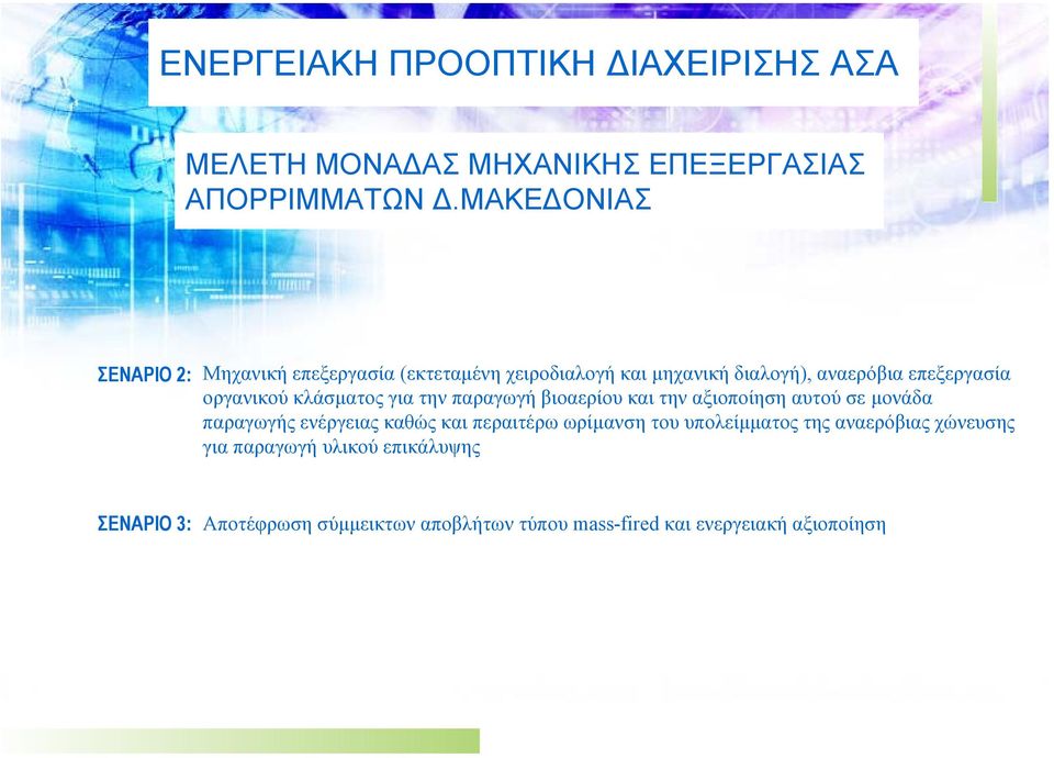 οργανικού κλάσµατος για την παραγωγή βιοαερίου και την αξιοποίηση αυτού σε µονάδα