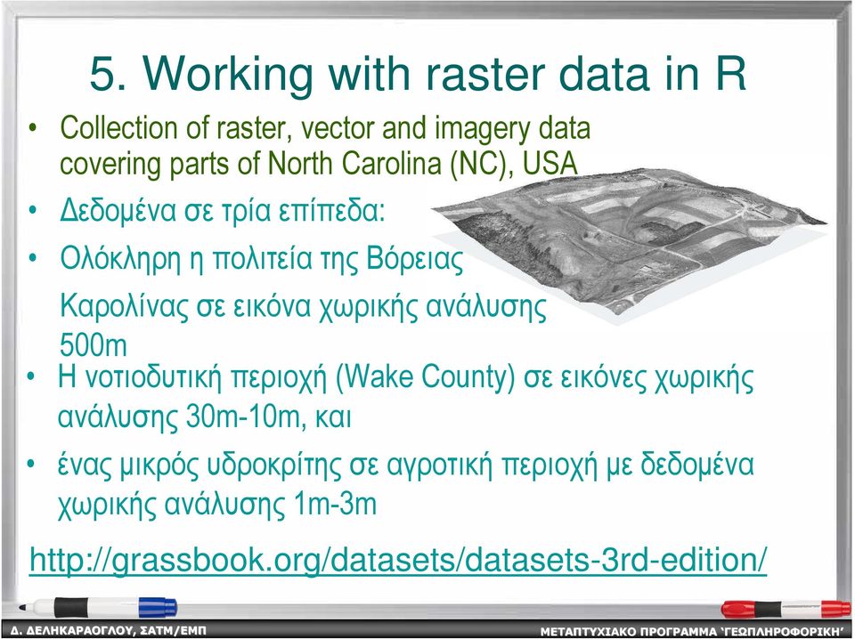 ανάλυσης 500m Η νοτιοδυτική περιοχή (Wake County) σε εικόνες χωρικής ανάλυσης 30m-10m, και ένας µικρός