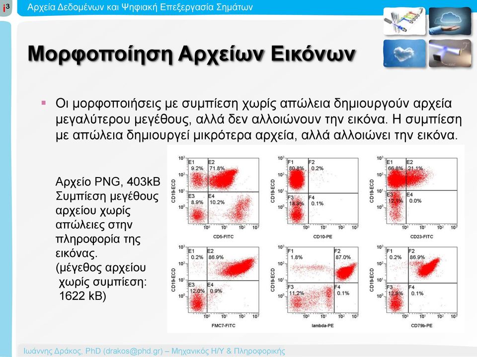 Η συμπίεση με απώλεια δημιουργεί μικρότερα αρχεία, αλλά αλλοιώνει την εικόνα.