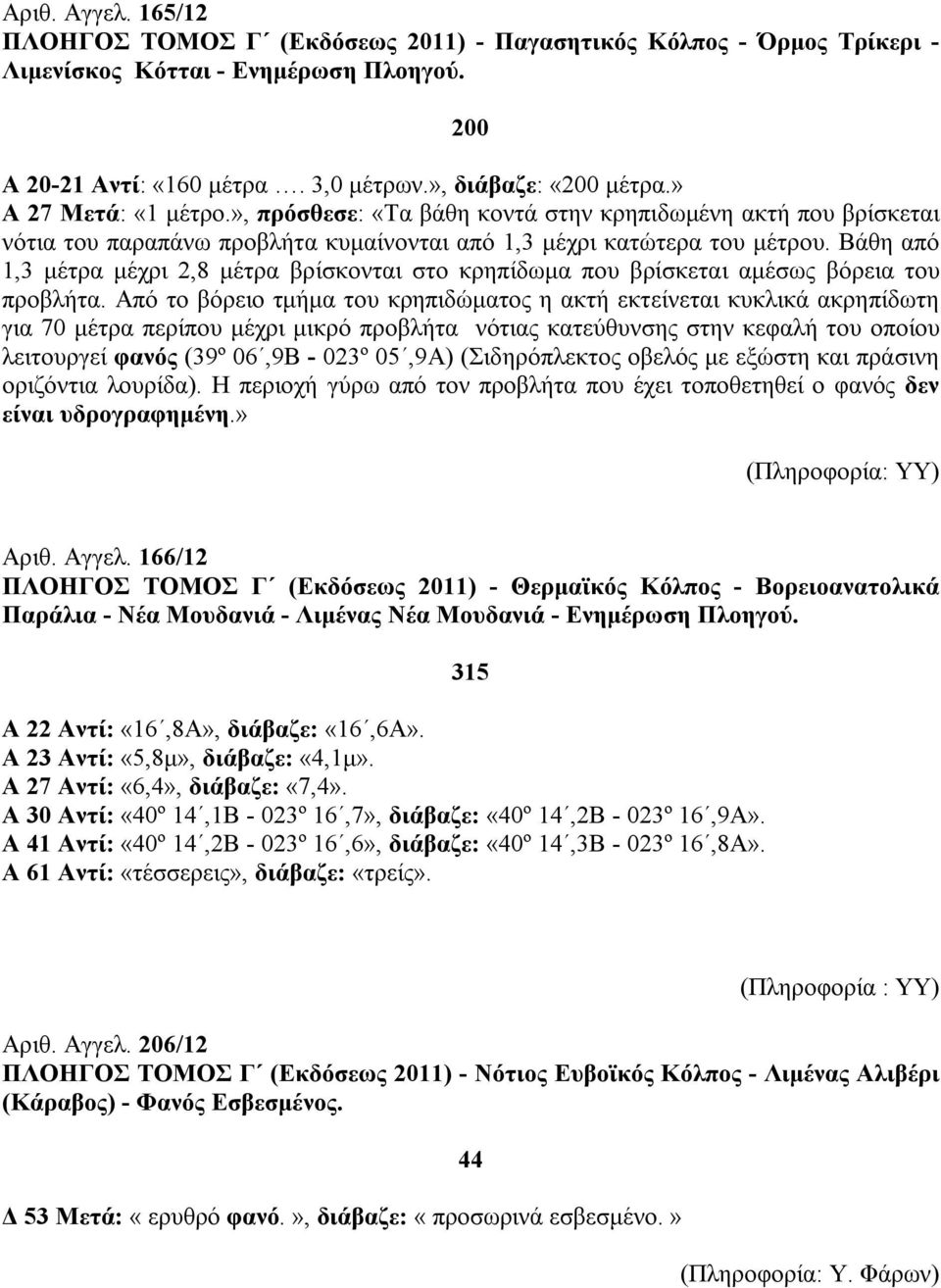 Βάθη από 1,3 μέτρα μέχρι 2,8 μέτρα βρίσκονται στο κρηπίδωμα που βρίσκεται αμέσως βόρεια του προβλήτα.