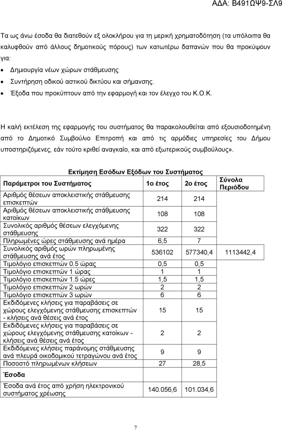 Ο.Κ. Η καλή εκτέλεση της εφαρμογής του συστήματος θα παρακολουθείται από εξουσιοδοτημένη από το Δημοτικό Συμβούλιο Επιτροπή και από τις αρμόδιες υπηρεσίες του Δήμου υποστηριζόμενες, εάν τούτο κριθεί