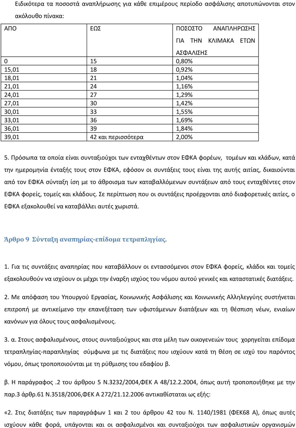 Πρόσωπα τα οποία είναι συνταξιούχοι των ενταχθέντων στον ΕΦΚΑ φορέων, τομέων και κλάδων, κατά την ημερομηνία ένταξής τους στον ΕΦΚΑ, εφόσον οι συντάξεις τους είναι της αυτής αιτίας, δικαιούνται από