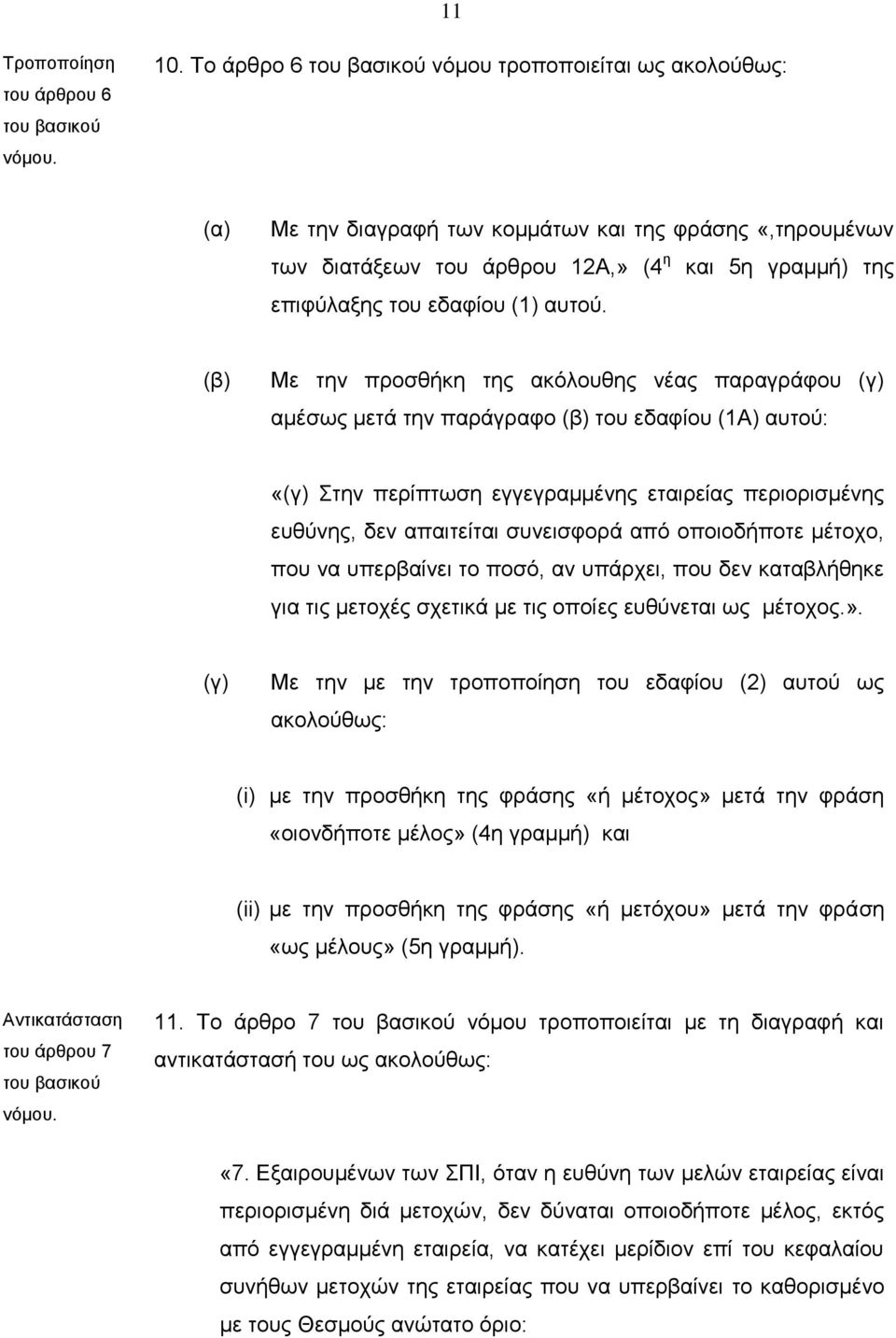 (β) Με την προσθήκη της ακόλουθης νέας παραγράφου (γ) αμέσως μετά την παράγραφο (β) του εδαφίου (1Α) αυτού: «(γ) Στην περίπτωση εγγεγραμμένης εταιρείας περιορισμένης ευθύνης, δεν απαιτείται