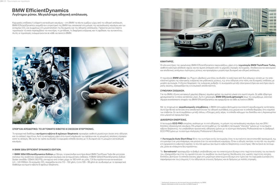 BMW EfficientDynamics ονομάζεται η στρατηγική της BMW που αποσκοπεί στη μείωση της κατανάλωσης καυσίμου και των εκπομπών CO και συγχρόνως στη μεγιστοποίηση της δυναμικής και της οδηγικής απόλαυσης.