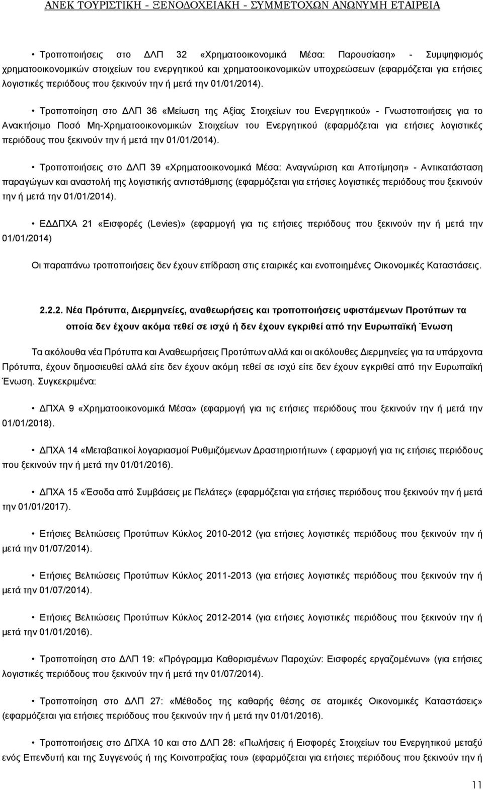 Τροποποίηση στο ΔΛΠ 36 «Μείωση της Αξίας Στοιχείων του Ενεργητικού» - Γνωστοποιήσεις για το Ανακτήσιμο Ποσό Μη-Χρηματοοικονομικών Στοιχείων του Ενεργητικού (εφαρμόζεται για ετήσιες λογιστικές 