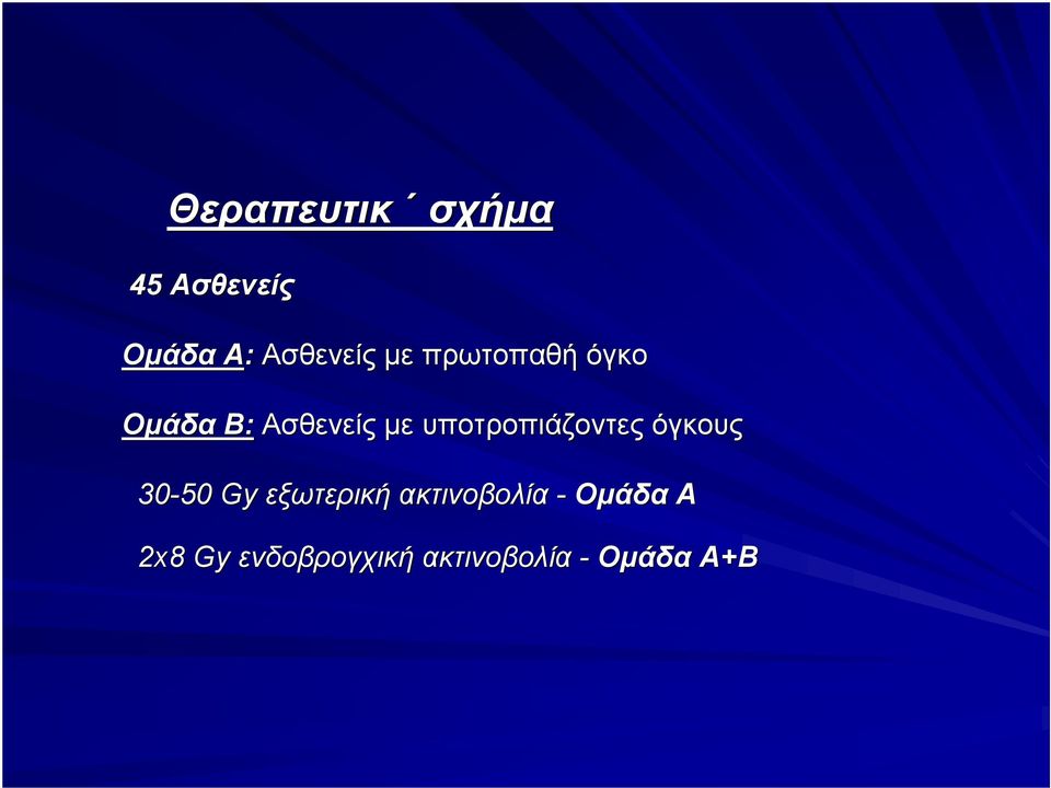 υποτροπιάζοντες όγκους 30-50 Gy εξωτερική