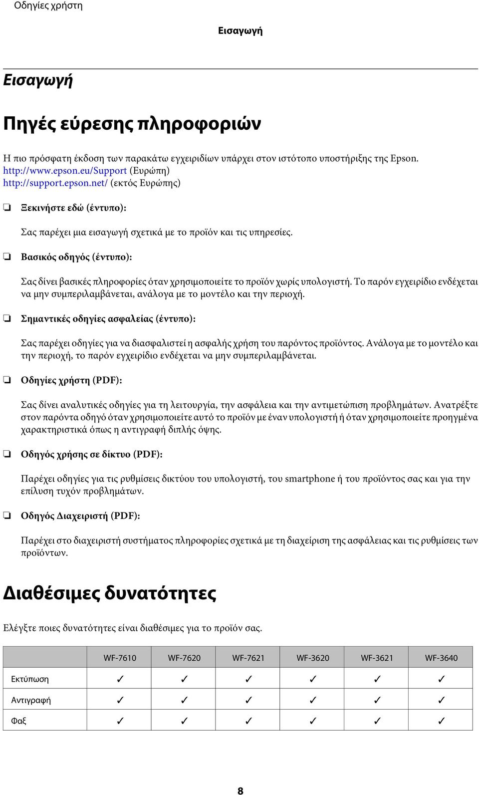 Βασικός οδηγός (έντυπο): Σας δίνει βασικές πληροφορίες όταν χρησιμοποιείτε το προϊόν χωρίς υπολογιστή. Το παρόν εγχειρίδιο ενδέχεται να μην συμπεριλαμβάνεται, ανάλογα με το μοντέλο και την περιοχή.