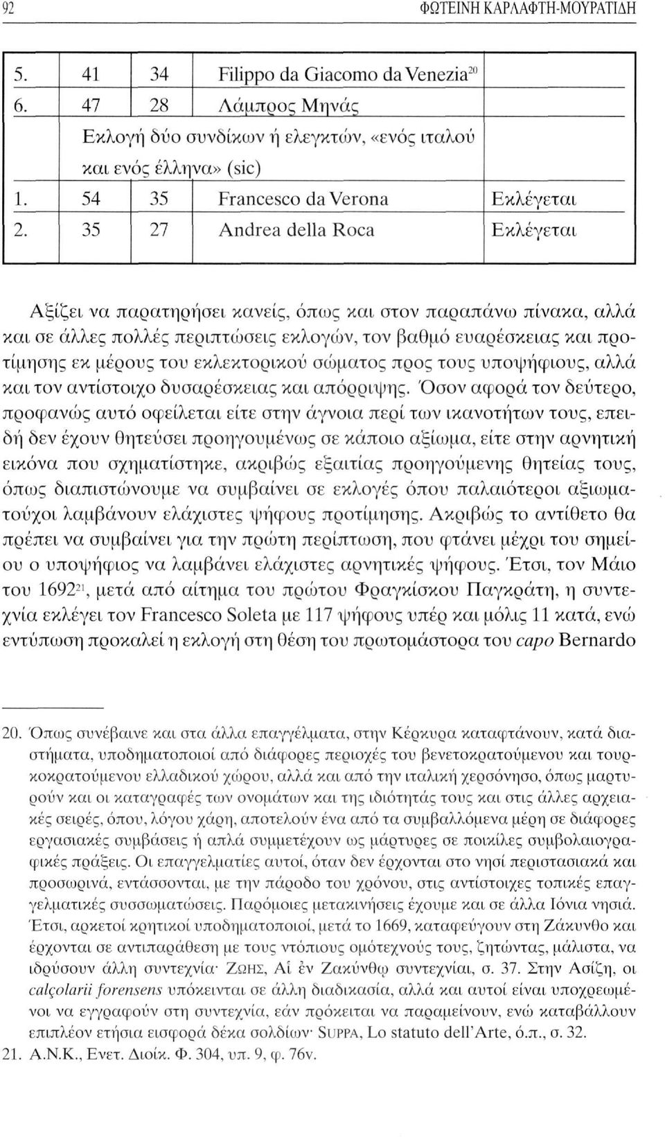 Αξίζει να παρατηρήσει κανείς, όπως και στον παραπάνω πίνακα, αλλά και σε άλλες πολλές περιπτώσεις εκλογών, τον βαθμό ευαρέσκειας και προτίμησης εκ μέρους του εκλεκτορικού σώματος προς τους