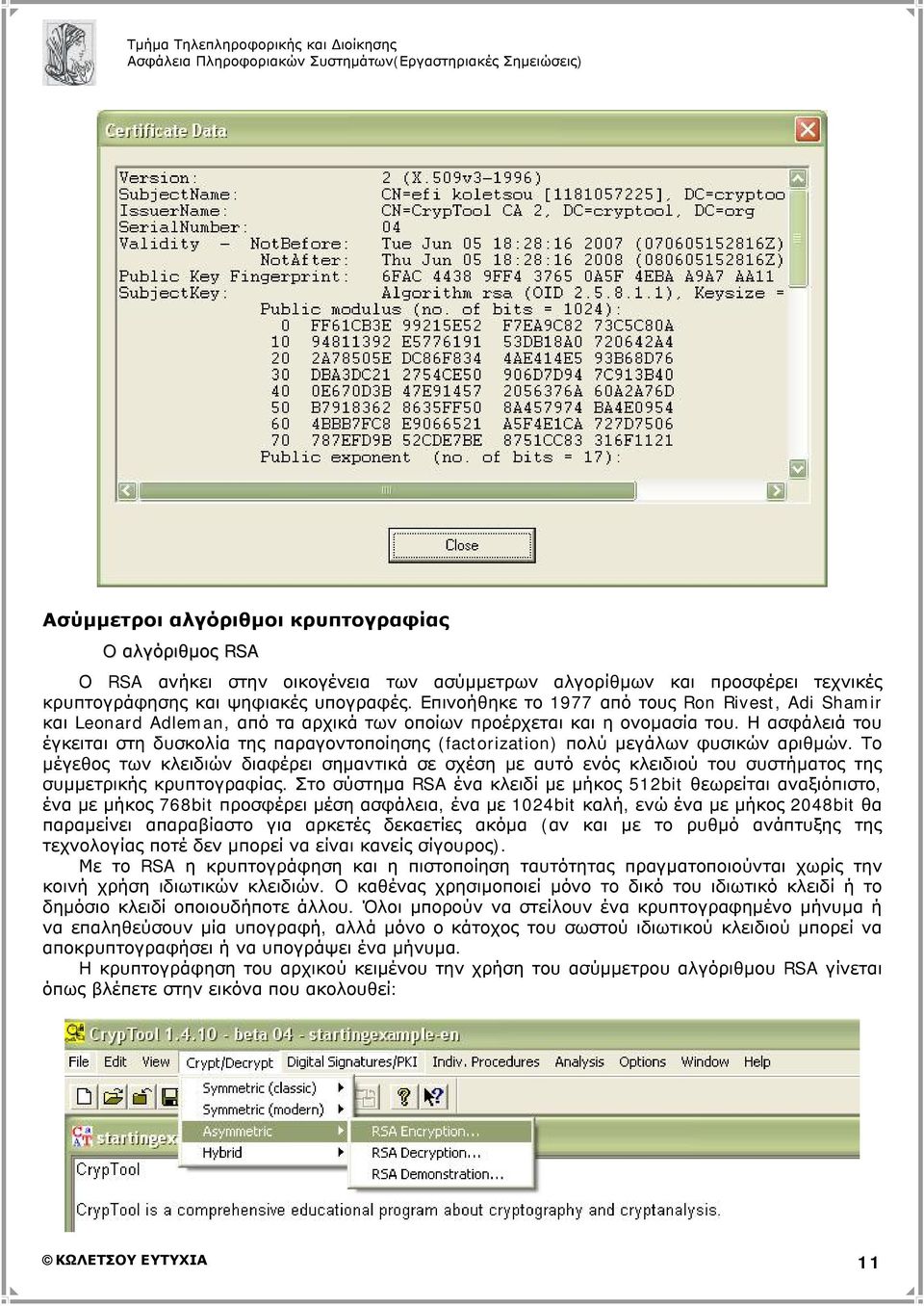 Η ασφάλειά του έγκειται στη δυσκολία της παραγοντοποίησης (factorization) πολύ μεγάλων φυσικών αριθμών.