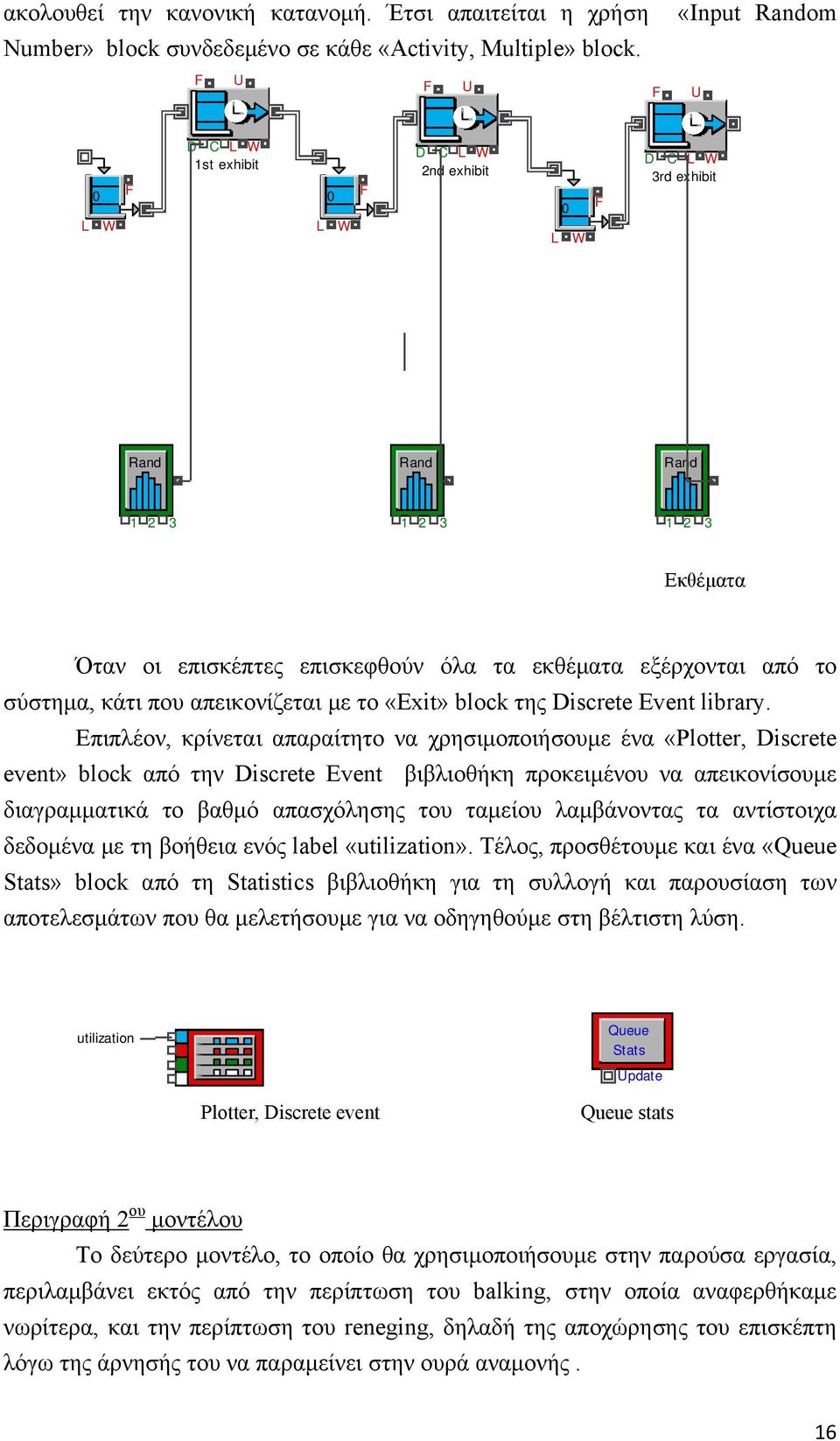 το σύστημα, κάτι που απεικονίζεται με το «Exit» block της Discrete Event library.