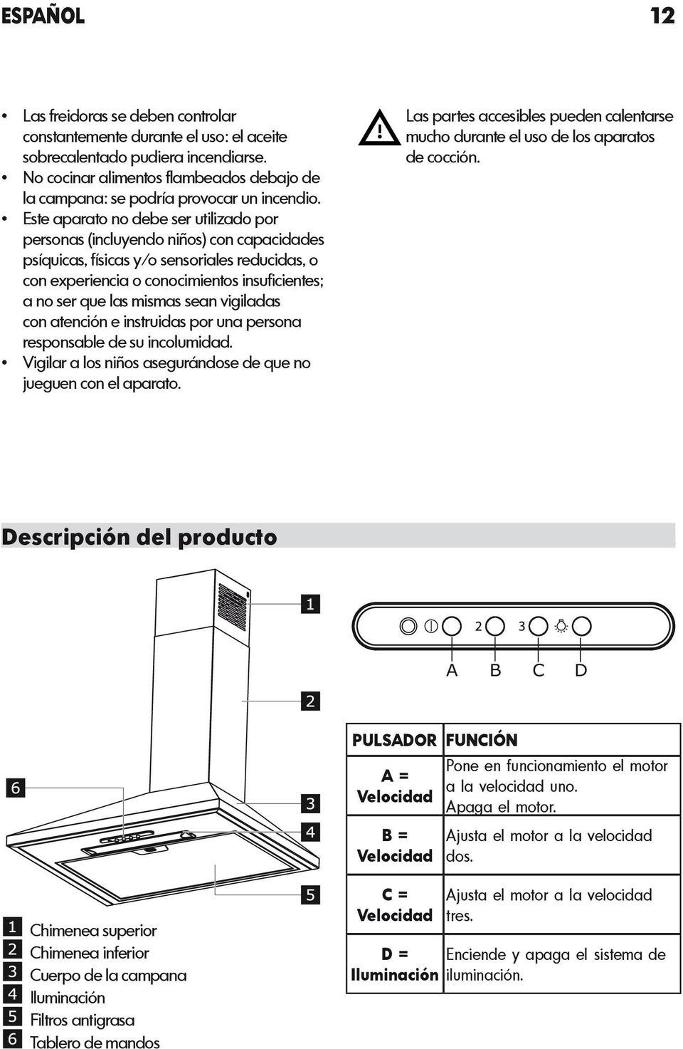 Este aparato no debe ser utilizado por personas (incluyendo niños) con capacidades psíquicas, físicas y/o sensoriales reducidas, o con experiencia o conocimientos insuficientes; a no ser que las