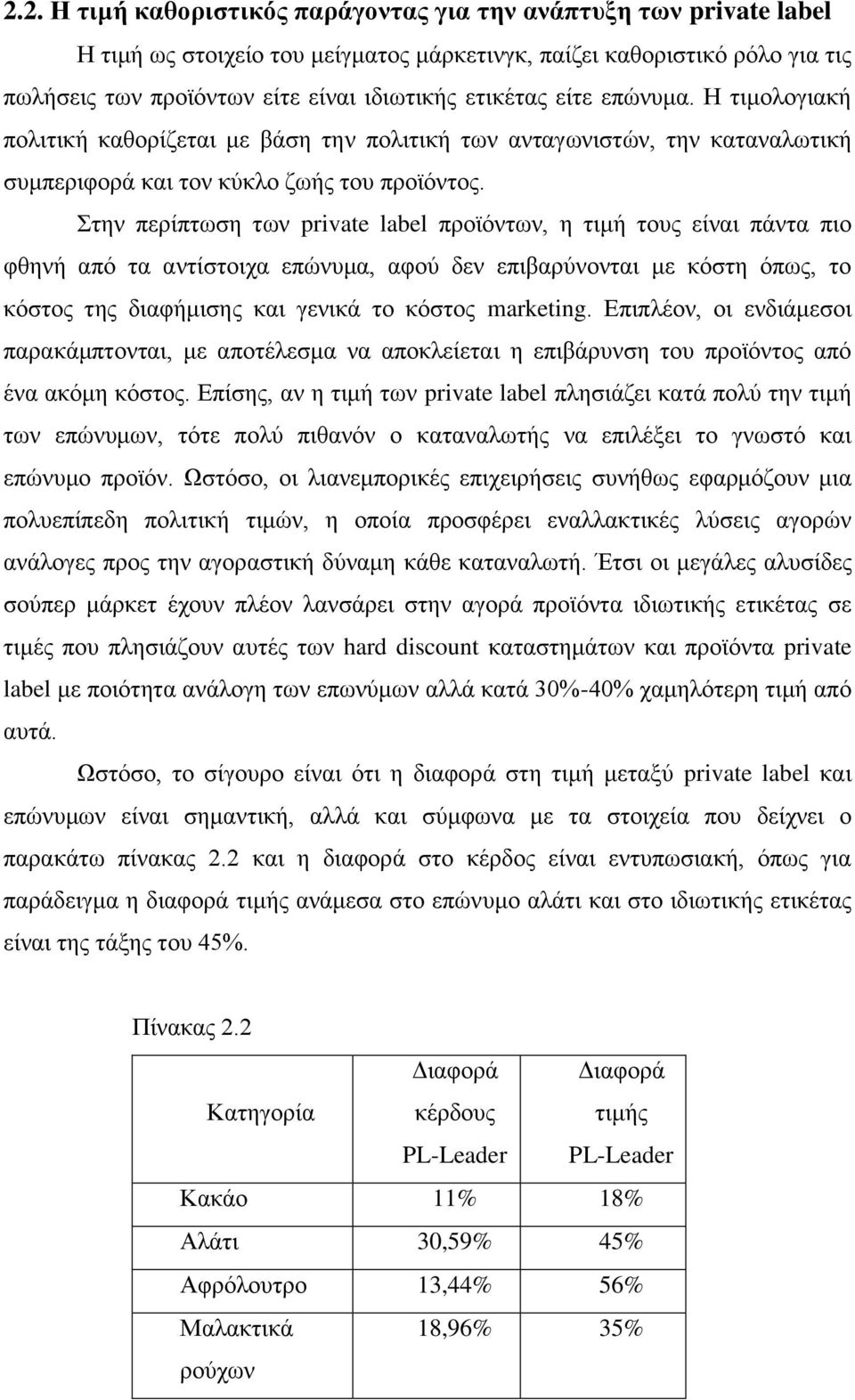 Στην περίπτωση των private label προϊόντων, η τιμή τους είναι πάντα πιο φθηνή από τα αντίστοιχα επώνυμα, αφού δεν επιβαρύνονται με κόστη όπως, το κόστος της διαφήμισης και γενικά το κόστος marketing.