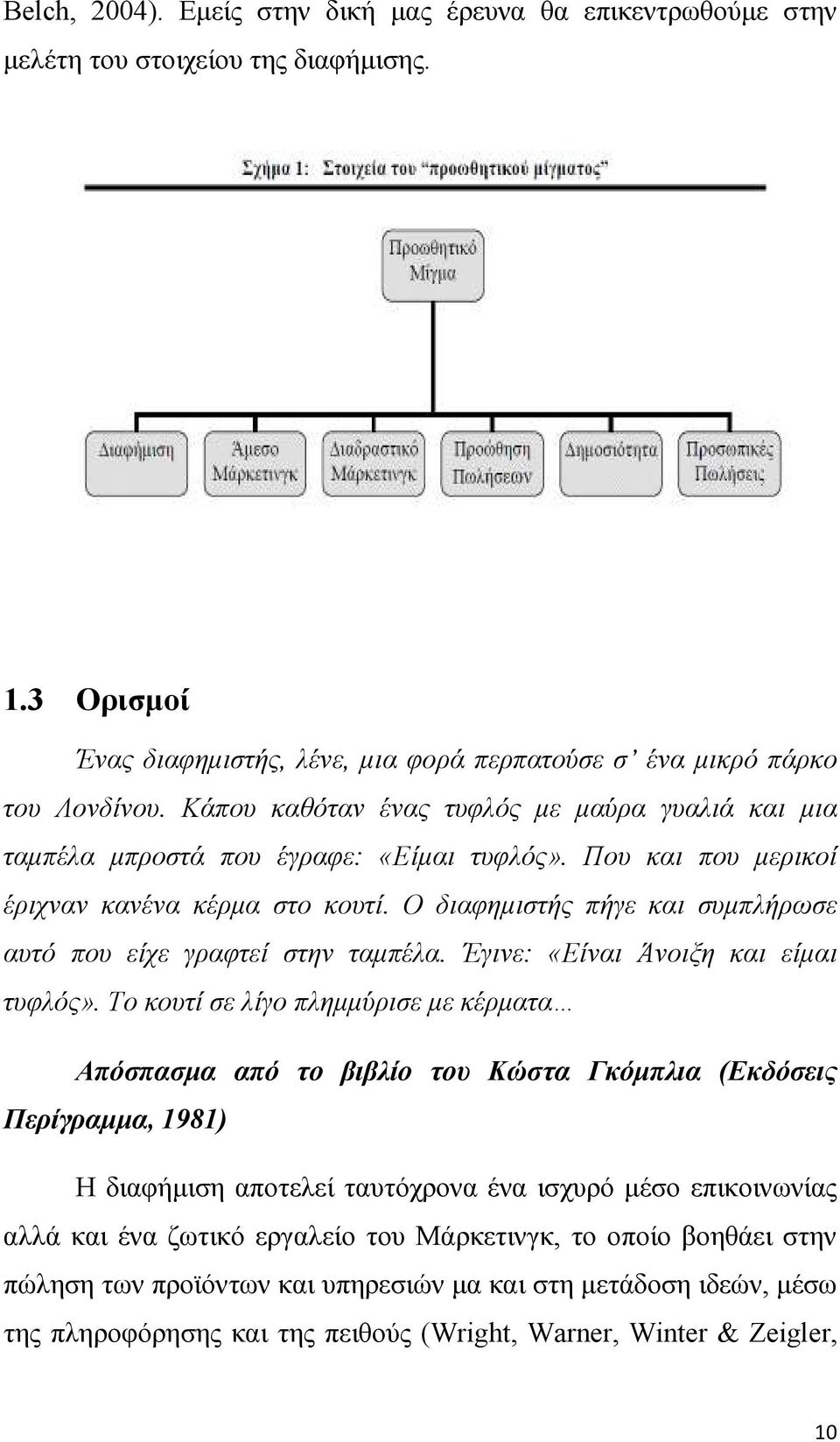 Ο διαφηµιστής πήγε και συµπλήρωσε αυτό που είχε γραφτεί στην ταµπέλα. Έγινε: «Είναι Άνοιξη και είµαι τυφλός».