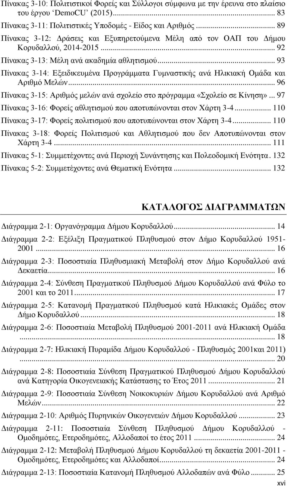 .. 93 Πίνακας 3-14: Εξειδικευμένα Προγράμματα Γυμναστικής ανά Ηλικιακή Ομάδα και Αριθμό Μελών... 96 Πίνακας 3-15: Αριθμός μελών ανά σχολείο στο πρόγραμμα «Σχολείο σε Κίνηση».