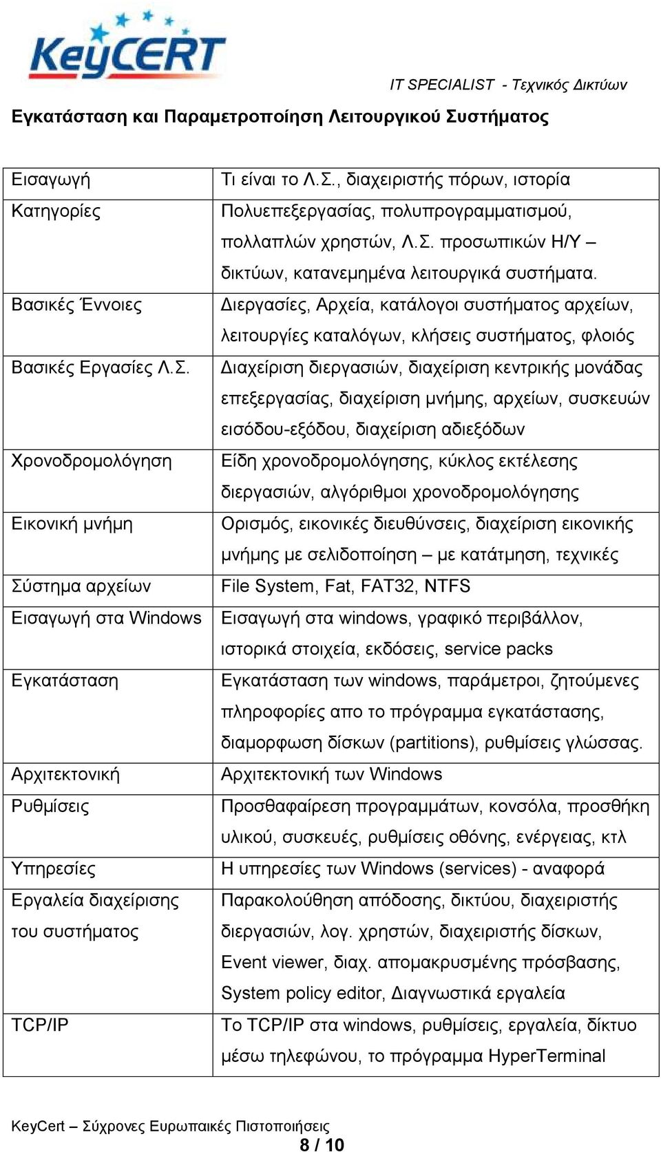 ., δηαρεηξηζηήο πόξσλ, ηζηνξία Πνιπεπεμεξγαζίαο, πνιππξνγξακκαηηζκνύ, πνιιαπιώλ ρξεζηώλ, Λ.. πξνζσπηθώλ Η/Τ δηθηύσλ, θαηαλεκεκέλα ιεηηνπξγηθά ζπζηήκαηα.