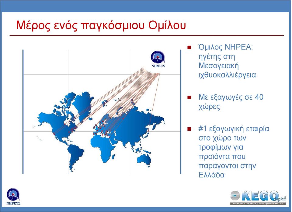 εξαγωγές σε 40 χώρες #1 εξαγωγική εταιρία στο