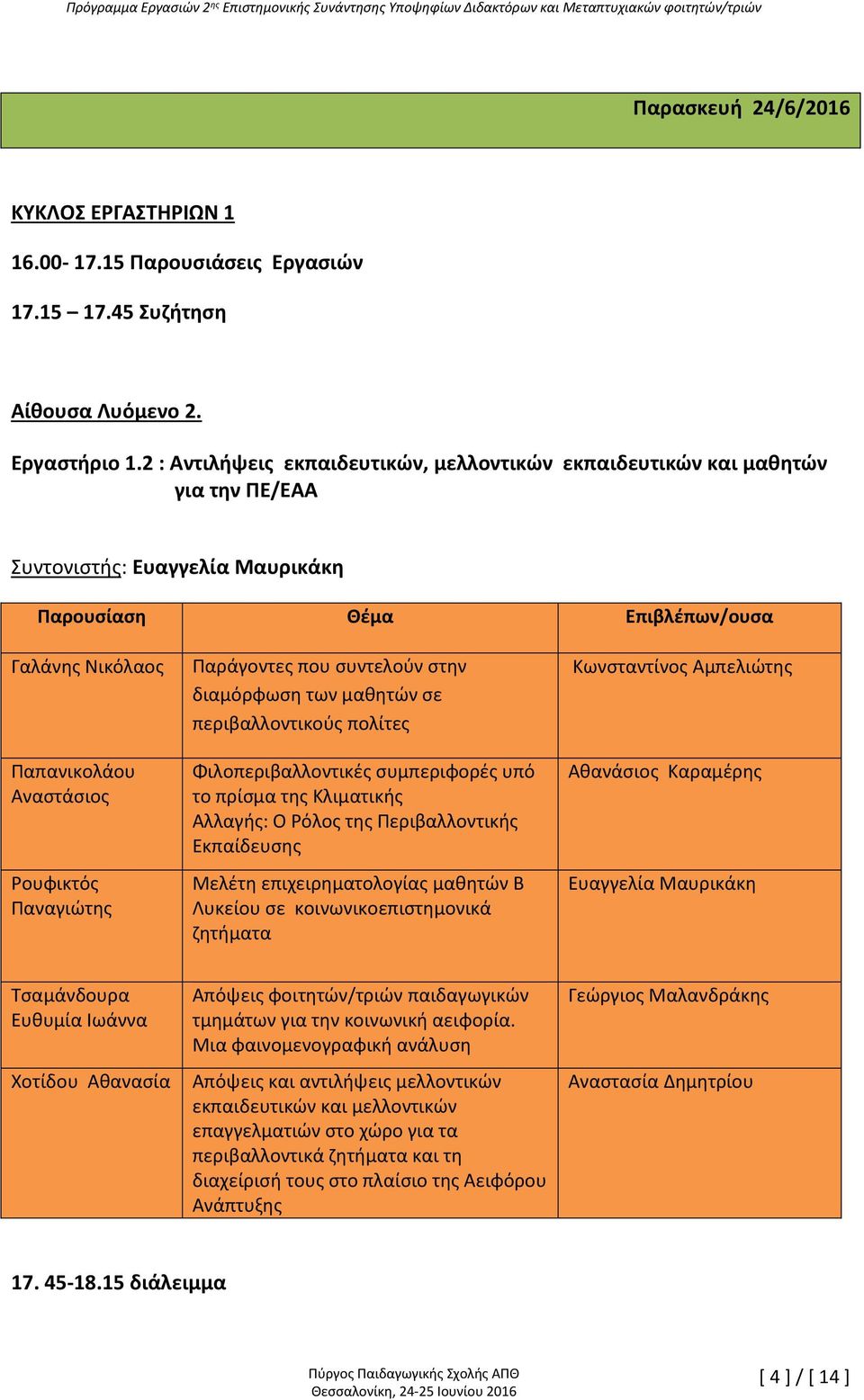 συντελούν στην διαμόρφωση των μαθητών σε περιβαλλοντικούς πολίτες Φιλοπεριβαλλοντικές συμπεριφορές υπό το πρίσμα της Κλιματικής Αλλαγής: Ο Ρόλος της Περιβαλλοντικής Εκπαίδευσης Μελέτη