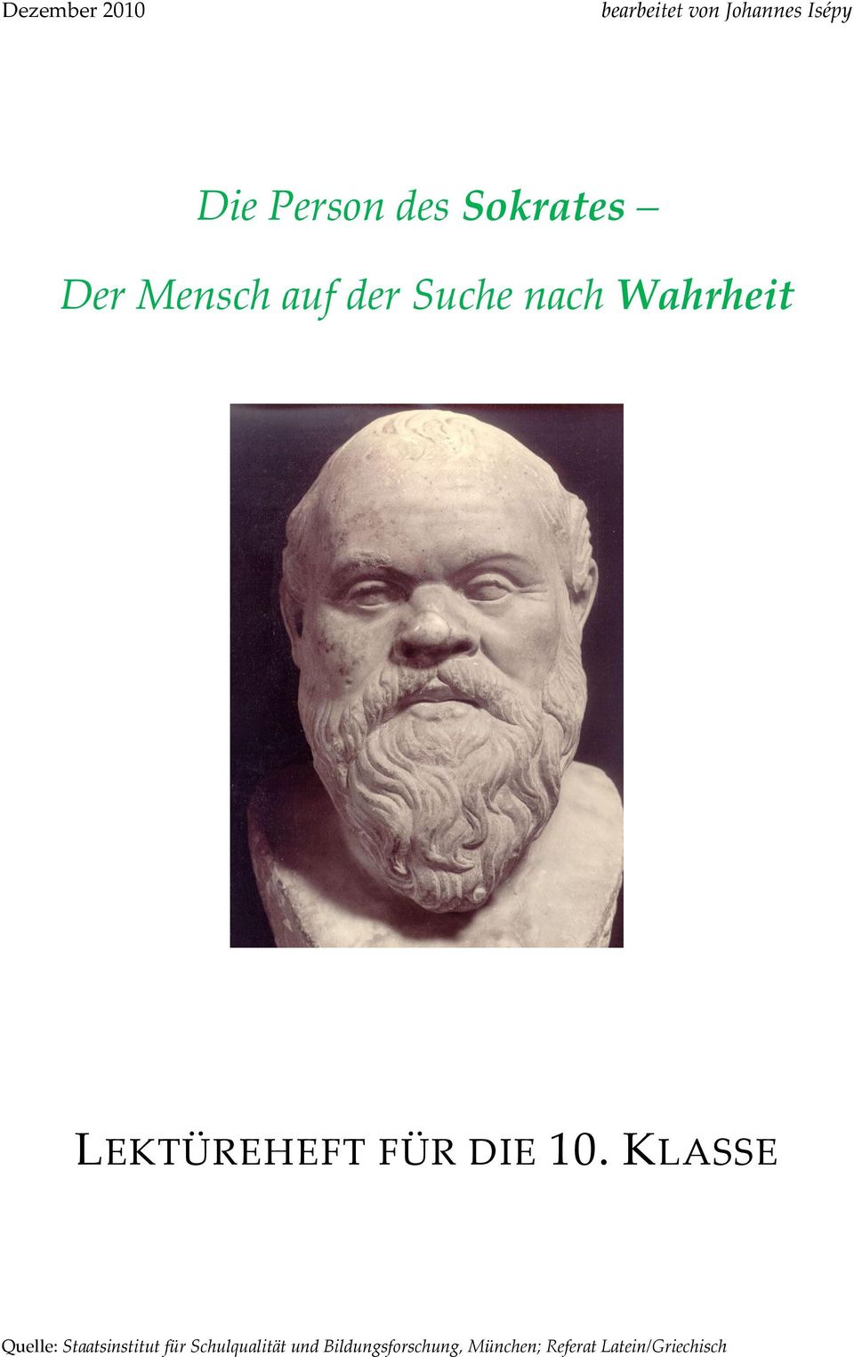 LEKTÜREHEFT FÜR DIE 10.