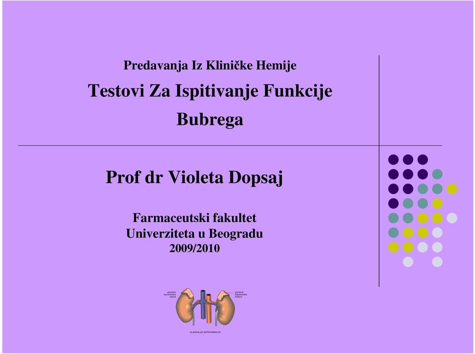 Bubrega Prof dr Violeta Dopsaj