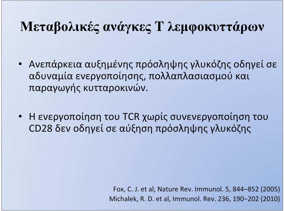 Η ενεργοποίηση του TCR χωρίς συνενεργοποίηση του CD28 δεν οδηγεί σε αύξηση