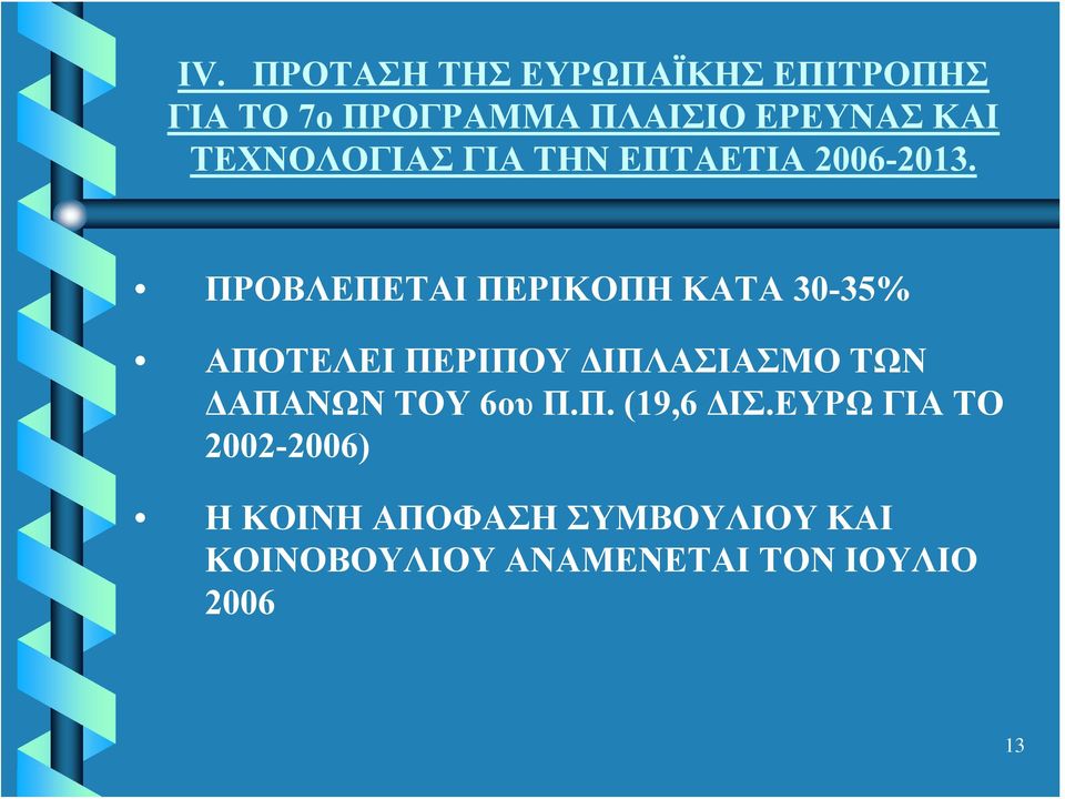 ΠΡΟΒΛΕΠΕΤΑΙ ΠΕΡΙΚΟΠΗ ΚΑΤΑ 30-35% ΑΠΟΤΕΛΕΙ ΠΕΡΙΠΟΥ ΔΙΠΛΑΣΙΑΣΜΟ ΤΩΝ ΔΑΠΑΝΩΝ ΤΟΥ