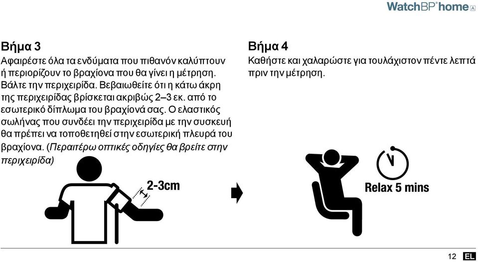 από το εσωτερικό δίπλωμα του βραχίονά σας.