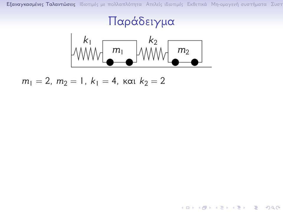 2, m 2 = 1, k 1