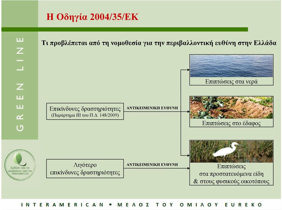 148/2009) ΑΝΤΙΚΕΙΜΕΝΙΚΗ ΕΥΘΥΝΗ Επιπτώσεις στο έδαφος Λιγότερο επικίνδυνες