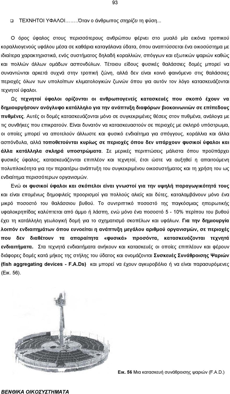 χαρακτηριστικά, ενός συστήµατος δηλαδή κοραλλιών, σπόγγων και εξωτικών ψαριών καθώς και πολλών άλλων οµάδων ασπονδύλων.