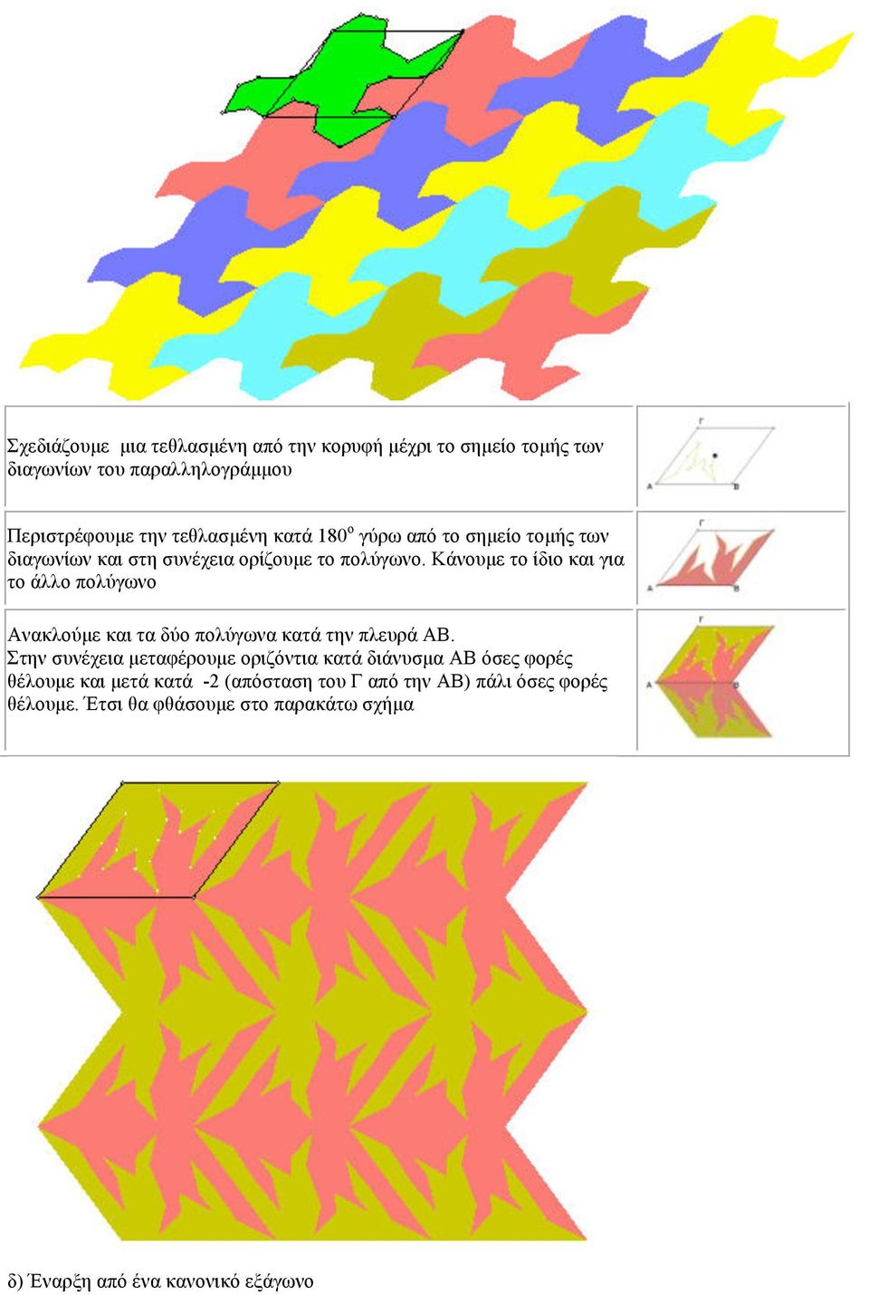 Κάνουµε το ίδιο και για το άλλο πολύγωνο Ανακλούµε και τα δύο πολύγωνα κατά την πλευρά ΑΒ.