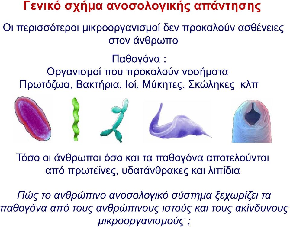Τόσο οι άνθρωποι όσο και τα παθογόνα αποτελούνται από πρωτεΐνες, υδατάνθρακες και λιπίδια Πώς το