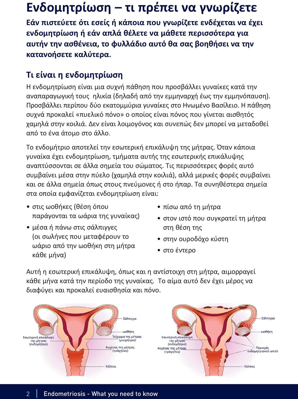 Τι είναι η ενδομητρίωση Η ενδομητρίωση είναι μια συχνή πάθηση που προσβάλλει γυναίκες κατά την αναπαραγωγική τους ηλικία (δηλαδή από την εμμηναρχή έως την εμμηνόπαυση).