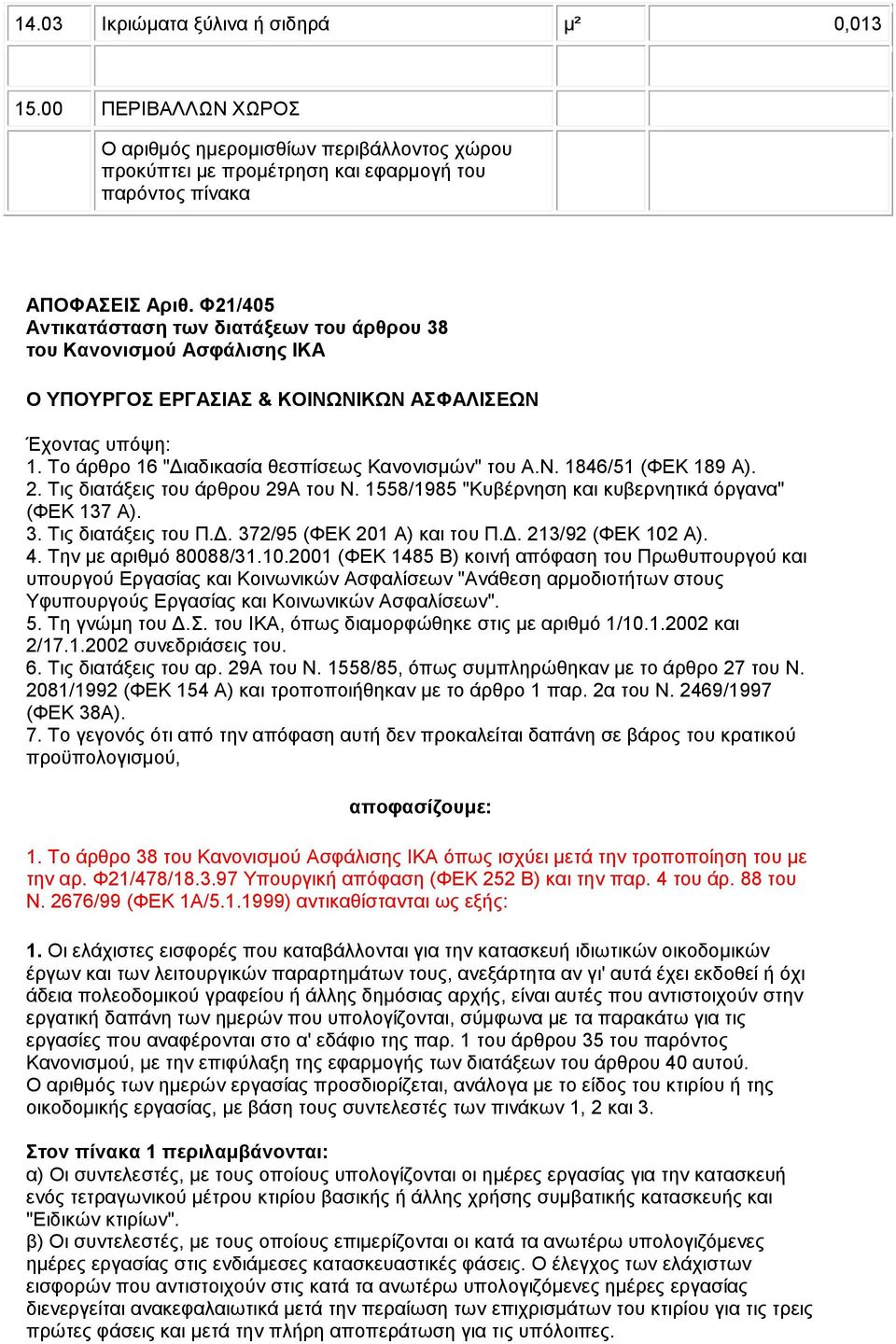 2. Τις διατάξεις του άρθρου 29Α του Ν. 1558/1985 "Κυβέρνηση και κυβερνητικά όργανα" (ΦΕΚ 137 Α). 3. Τις διατάξεις του Π.. 372/95 (ΦΕΚ 201 Α) και του Π.. 213/92 (ΦΕΚ 102 Α). 4. Την µε αριθµό 80088/31.