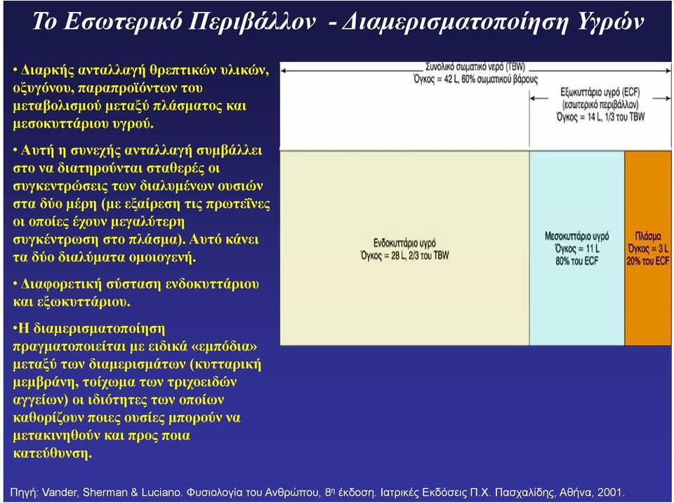 Αυτό κάνει τα δύο διαλύματα ομοιογενή. Διαφορετική σύσταση ενδοκυττάριου και εξωκυττάριου.