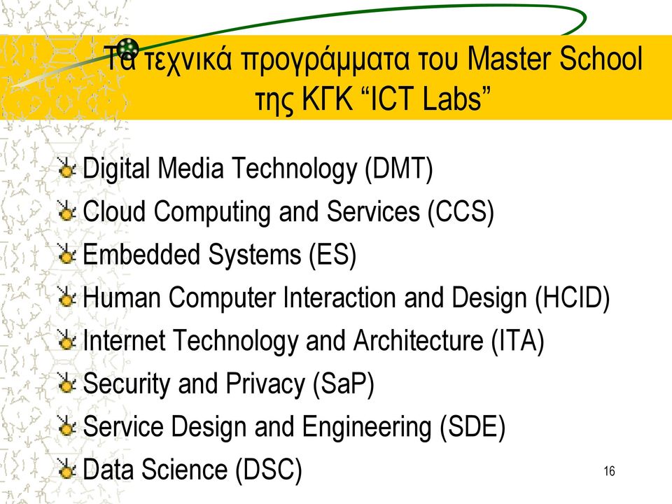 Computer Interaction and Design (HCID) Internet Technology and Architecture