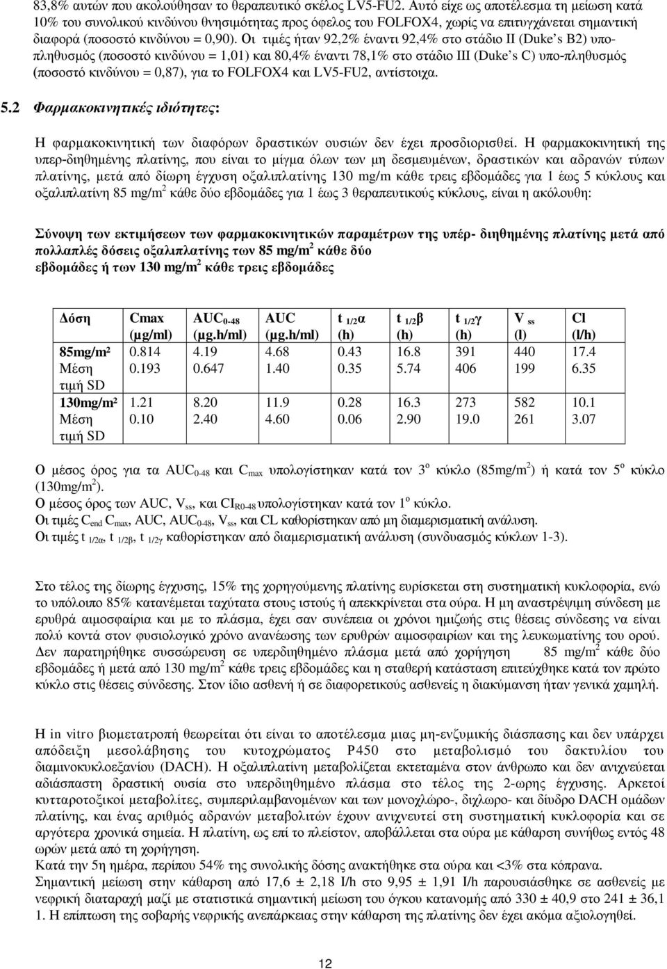 Οι τιμές ήταν 92,2% έναντι 92,4% στο στάδιο II (Duke s B2) υποπληθυσμός (ποσοστό κινδύνου = 1,01) και 80,4% έναντι 78,1% στο στάδιο III (Duke s C) υπο-πληθυσμός (ποσοστό κινδύνου = 0,87), για το
