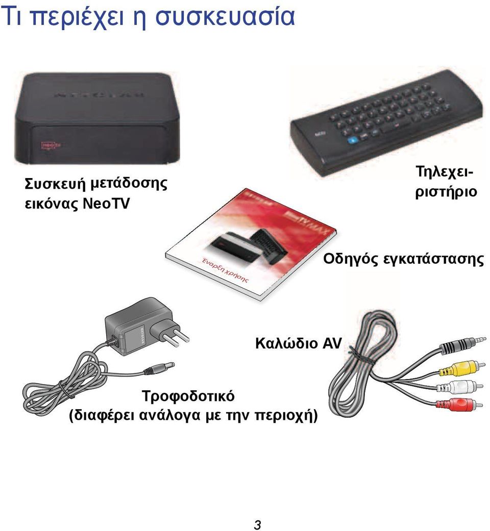 Οδηγός εγκατάστασης Έναρξη χρήσης Καλώδιο