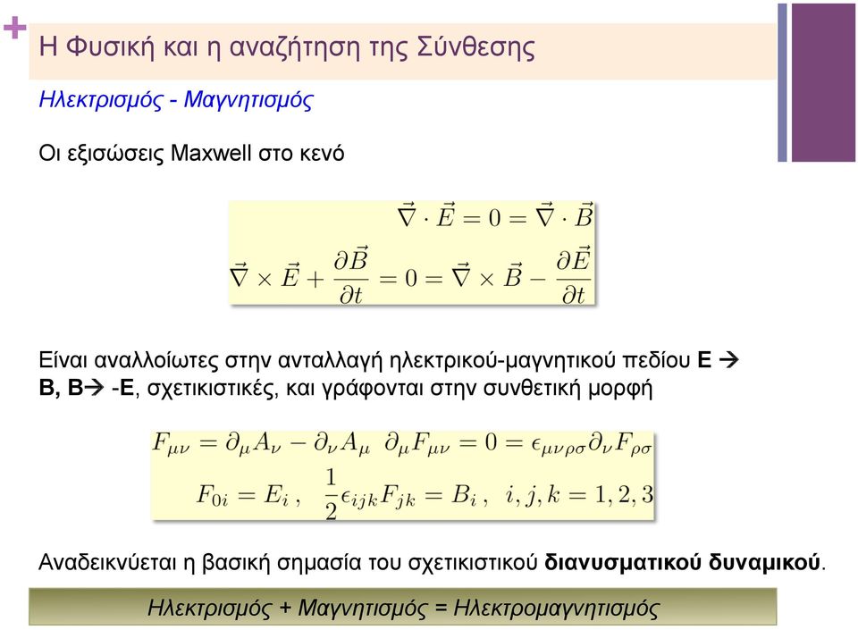 Β -Ε, σχετικιστικές, και γράφονται στην συνθετική µορφή Αναδεικνύεται η βασική