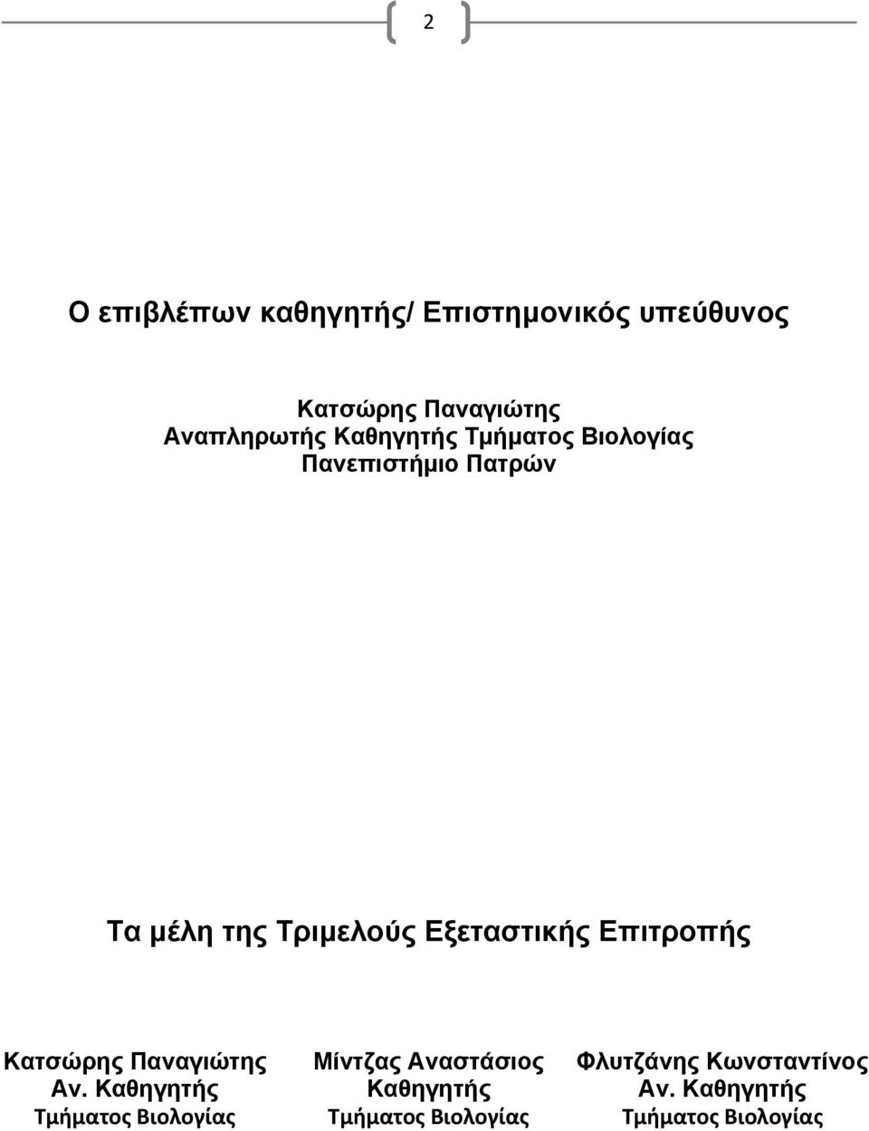 Επιτροπής Κατσώρης Παναγιώτης Μίντζας Αναστάσιος Φλυτζάνης Κωνσταντίνος Αν.