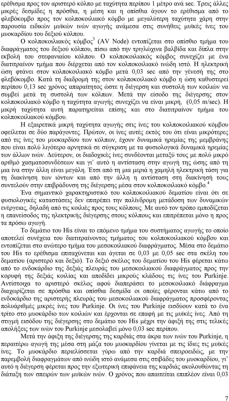 ανάμεσα στις συνήθεις μυϊκές ίνες του μυοκαρδίου του δεξιού κόλπου.