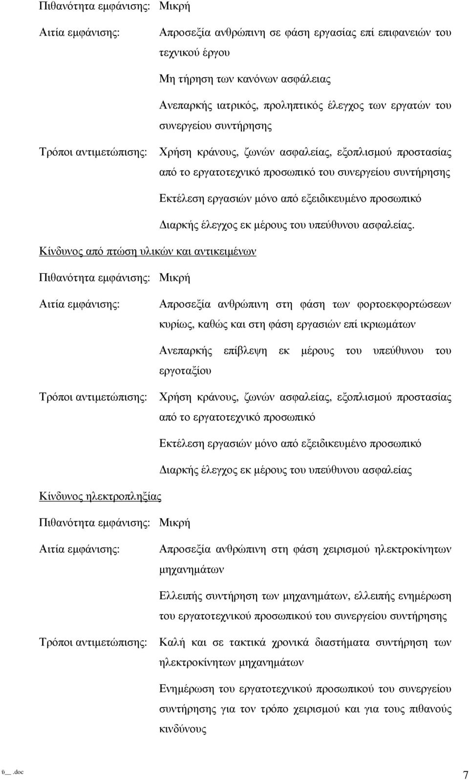 προσωπικό ιαρκής έλεγχος εκ µέρους του υπεύθυνου ασφαλείας.