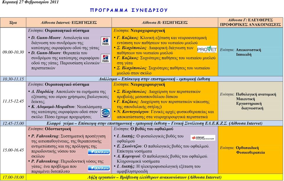 Παρουσίαση κλινικών περιστατικών Ενότητα: Νευροχειρουργική Γ. Καζάκος: Κλινική εξέταση και νευροανατομική εντόπιση των παθήσεων του νωτιαίου μυελού Σ.