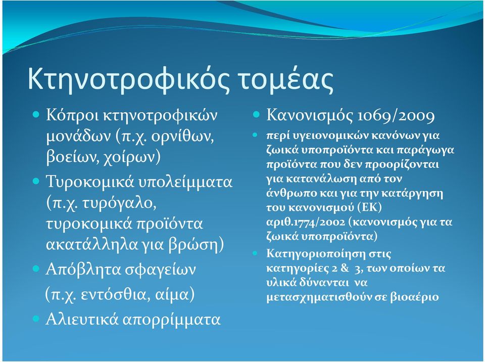 προορίζονται για κατανάλωση από τον άνθρωπο και για την κατάργηση του κανονισμού (ΕΚ) αριθ.