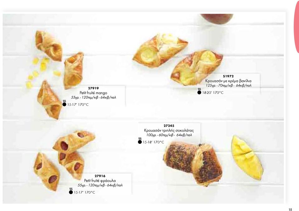- 70τεμ/κιβ - 64κιβ/παλ 18-20 170 C 15-17 170 C 27245 Κρουασάν τριπλής