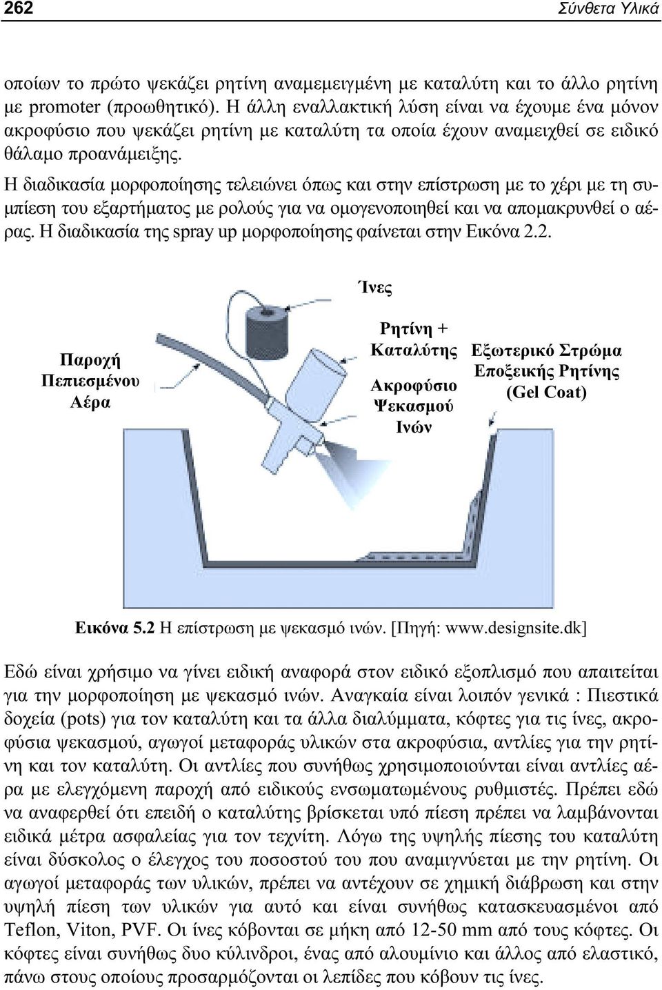 Η διαδικασία μορφοποίησης τελειώνει όπως και στην επίστρωση με το χέρι με τη συμπίεση του εξαρτήματος με ρολούς για να ομογενοποιηθεί και να απομακρυνθεί ο αέρας.
