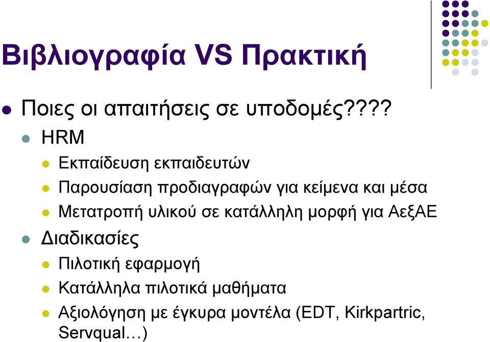 μέσα Μετατροπή υλικού σε κατάλληλη μορφή για ΑεξΑΕ Διαδικασίες Πιλοτική