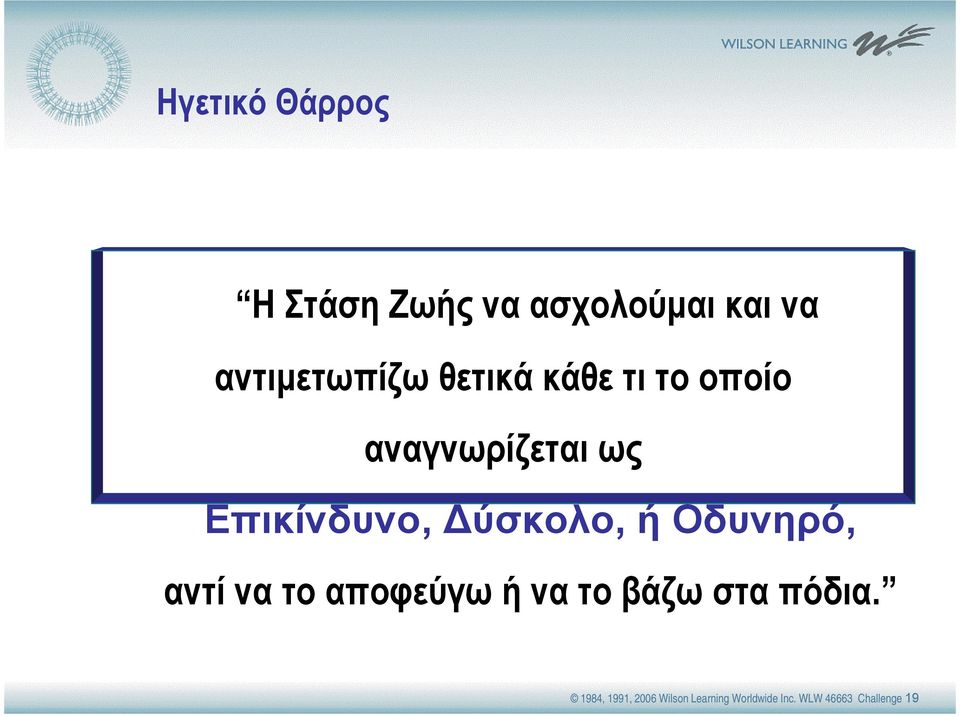 ή Οδυνηρό, αντί να το αποφεύγω ή να το βάζω στα πόδια.