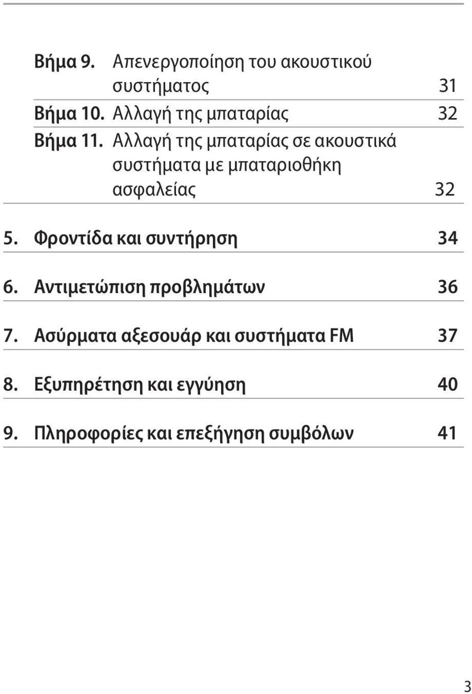 Αλλαγή της μπαταρίας σε ακουστικά συστήματα με μπαταριοθήκη ασφαλείας 32 5.