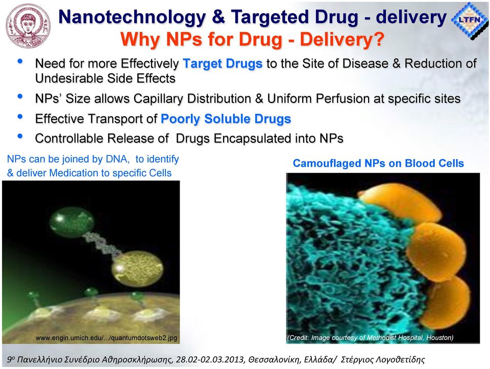 Distribution & Uniform Perfusion at specific sites Effective Transport of Poorly Soluble Drugs Controllable Release of Drugs Encapsulated